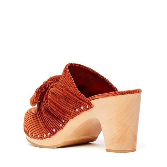 Loeffler Randall Neko Rust Corduroy Stud Clogs Wooden size 6 - Picture 2 of 11